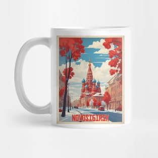 Novosibirsk Russia Vintage Tourism Poster Mug